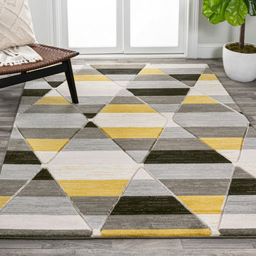 Kehoe Retro Diamonds Geometric Area Rug